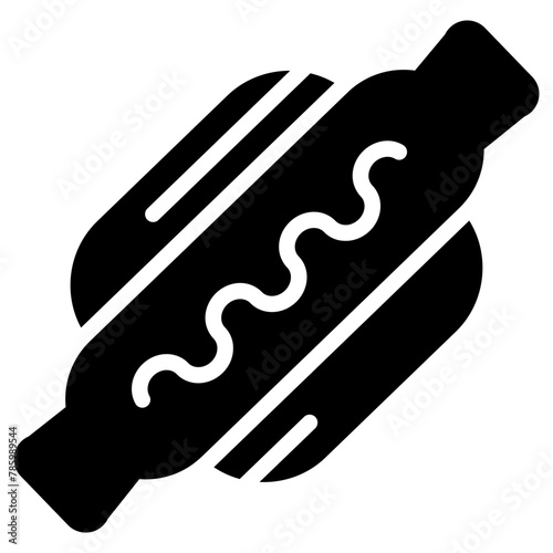 hot dog icon, simple vector design