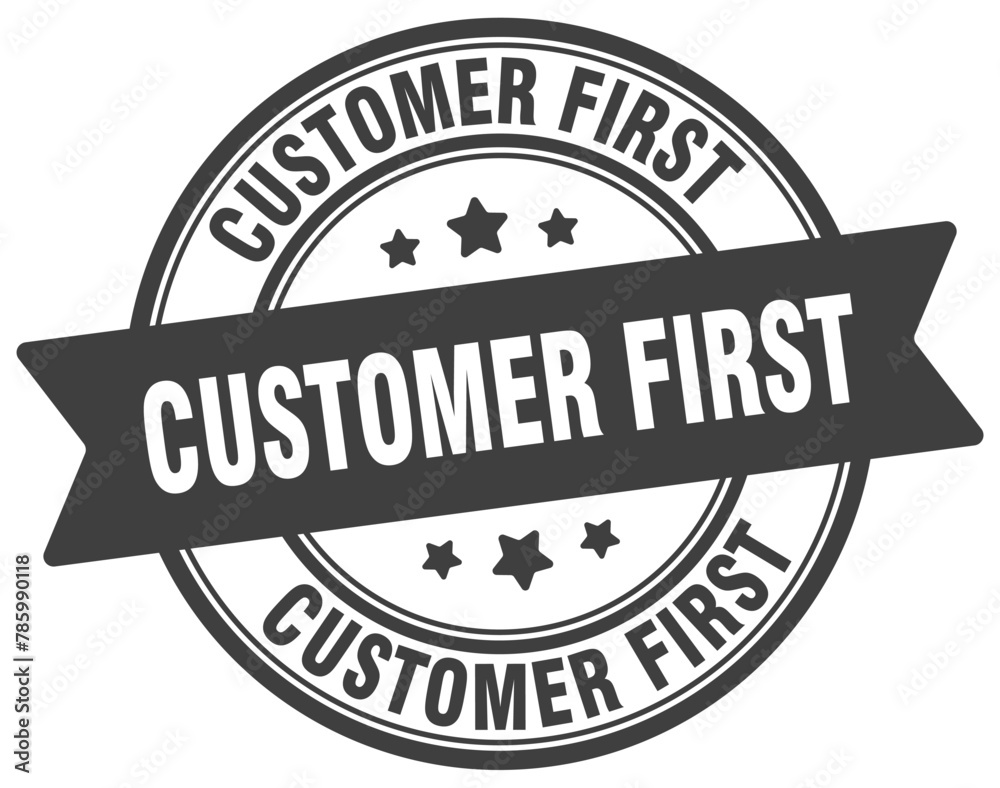 customer first stamp. customer first label on transparent background. round sign customer first stamp. customer first label on transparent background. round sign