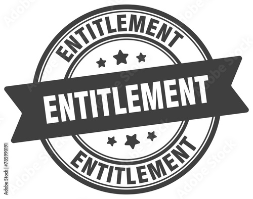 entitlement stamp. entitlement label on transparent background. round sign