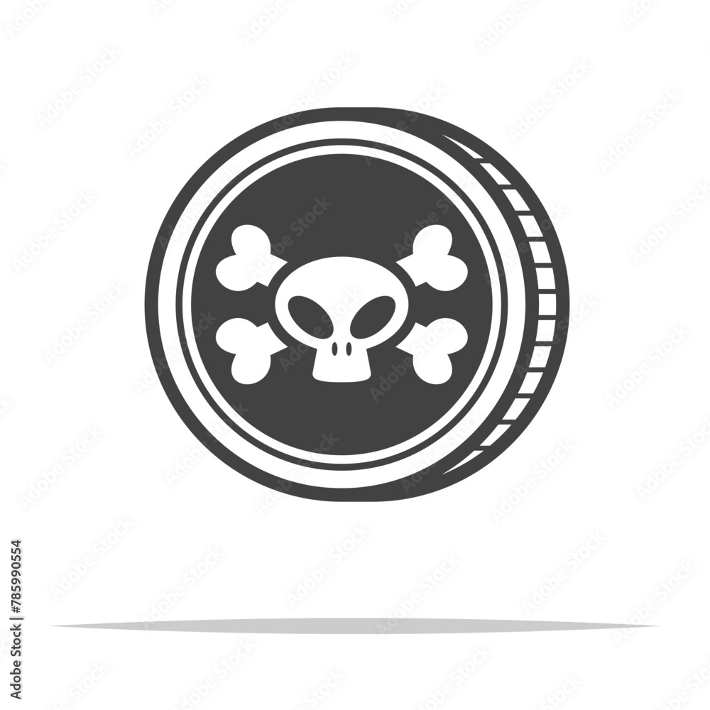 Pirate coin icon transparent vector isolated Pirate coin icon transparent vector isolated