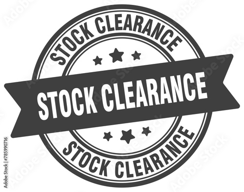 stock clearance stamp. stock clearance label on transparent background. round sign