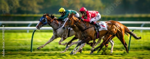 Dynamic capture of horse racing action with jockeys striving to win in a high-stakes competition