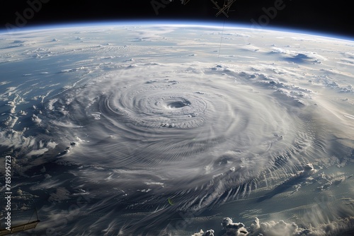 A hurricane seen from space approaching land