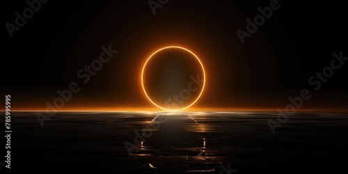 Solar eclipse in dark sky photo