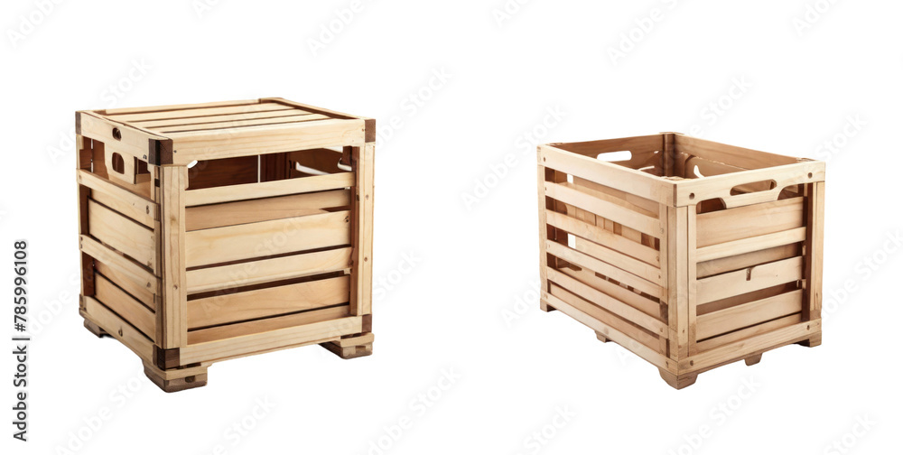 set of crate isolated on transparent background set of crate isolated on transparent background