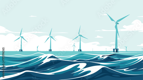 Vector Wind energy power concept poster header with wi photo