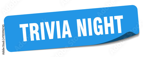 trivia night sticker. trivia night label