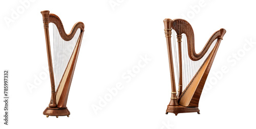 set of harp isolated on transparent background photo