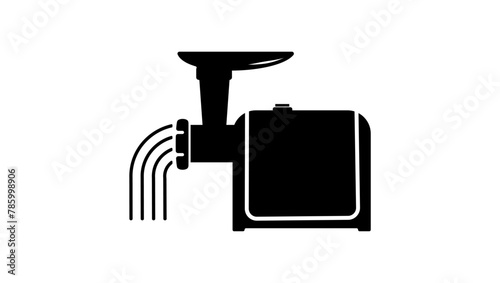 Meat Grinder Electric, black isolated silhouette