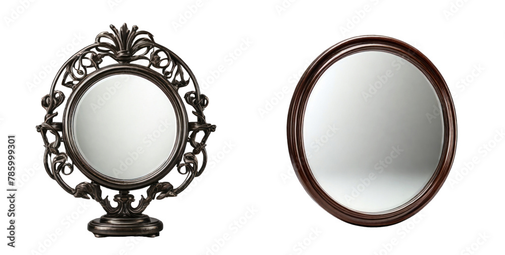 set of mirror isolated on transparent background