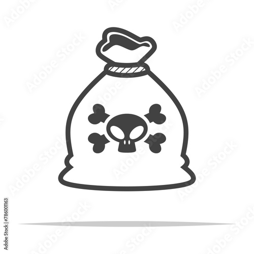 Pirate loot bag icon transparent vector isolated