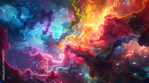 Vibrant Cosmic Nebula © Butsarakham