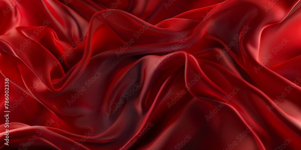 Luxurious red silk fabric gently folded, conveying elegance, passion, and a sense of premium fashion Luxurious red silk fabric gently folded, conveying elegance, passion, and a sense of premium fashion