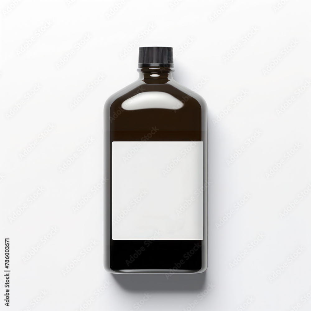 a Solid color glass bottle mockup for coffee or medicine.