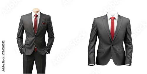 set of suit isolated on transparent background
