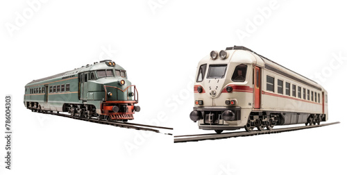 set of train isolated on transparent background