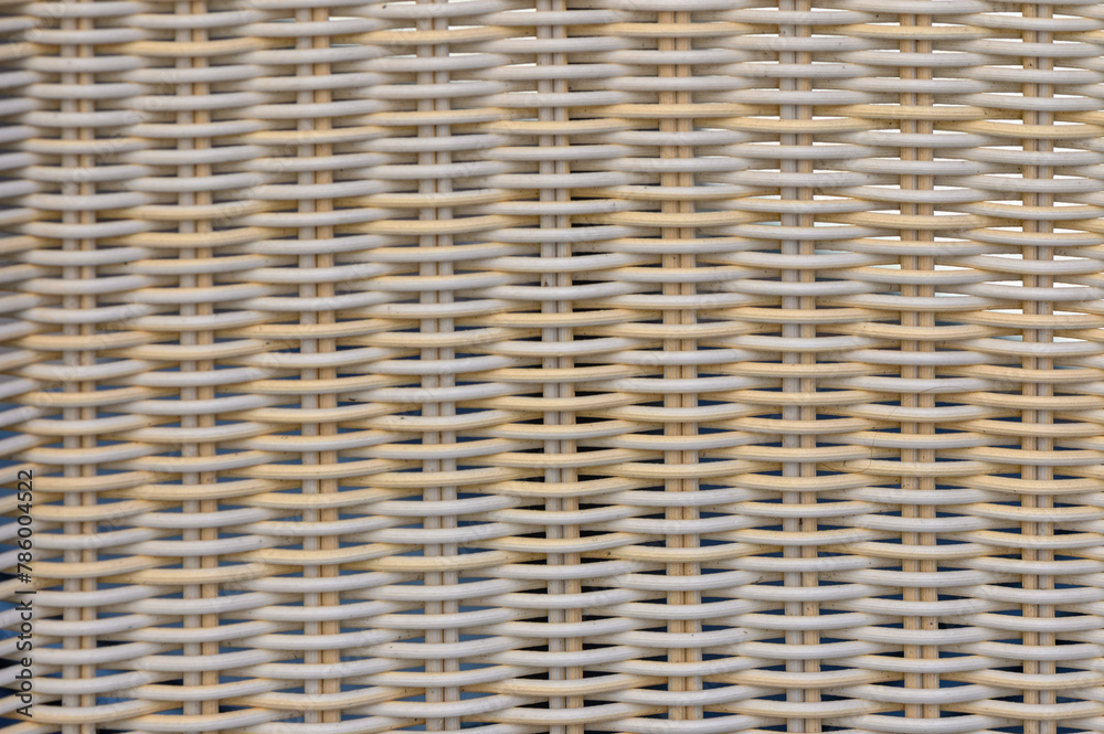 White rattan wooden table top pattern and background seamless