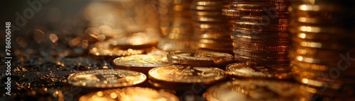 A hoard of gold coins