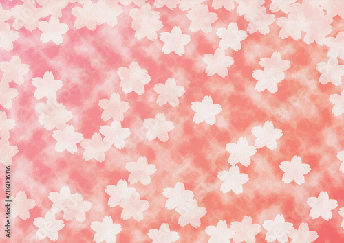 桜の花の水彩画風イラスト