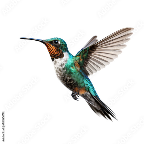 a hummingbird flying in the air