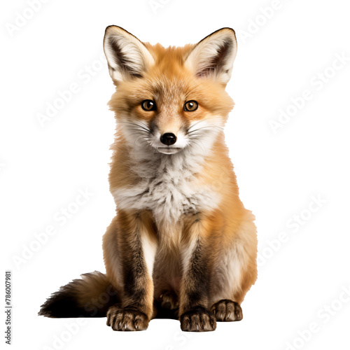 a fox sitting looking at the camera © Dumitru