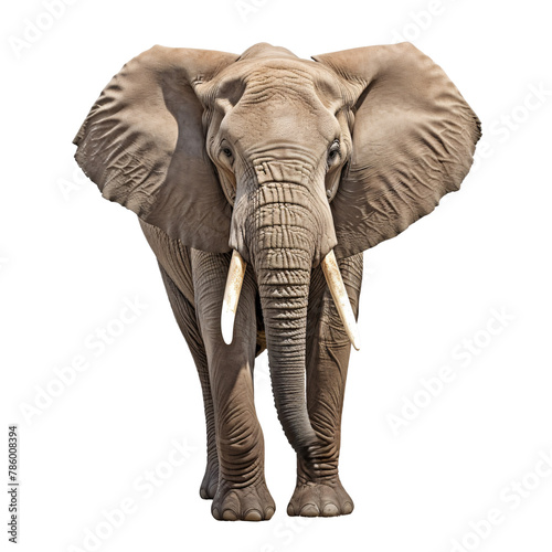 an elephant with tusks and large ears