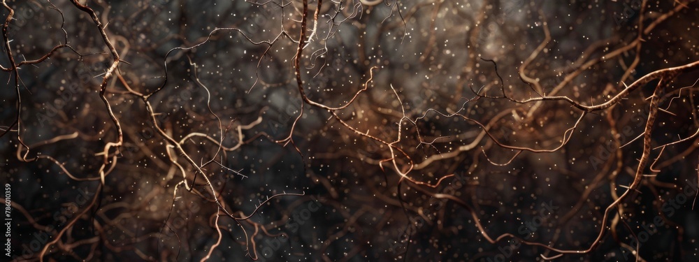 A detailed background showcasing the intricate network of neurons in the human brain (realistic or abstract style).