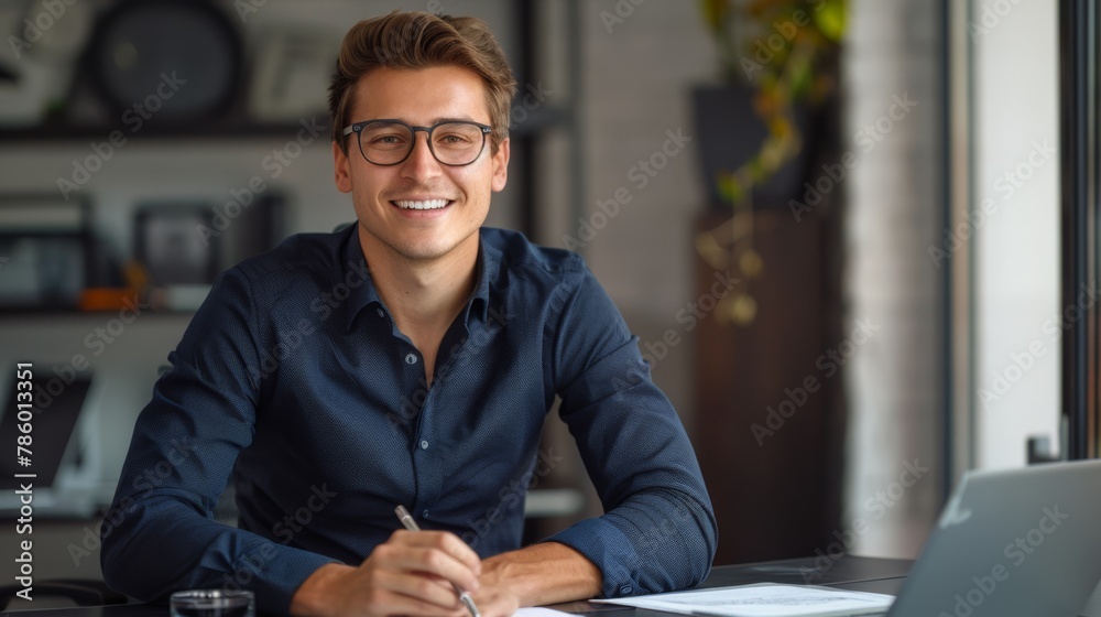 Smiling Man at Modern Office Smiling Man at Modern Office