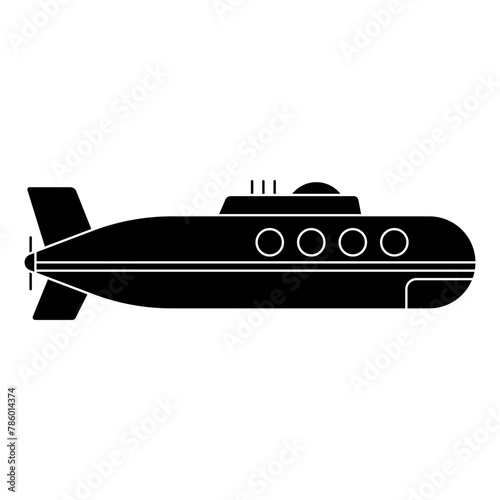 Submarine icon vector. Bathyscaphe illustration sign. Fleet symbol or logo.