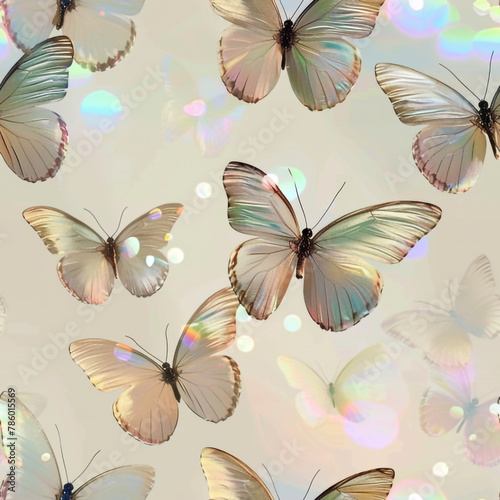 seamless background with butterflies © Надежда Измайлова