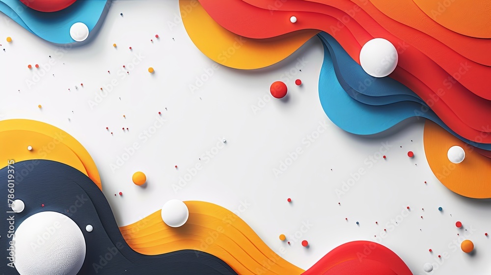 Abstract Geometric Composition with Circles and Grid Abstract Geometric Composition with Circles and Grid
