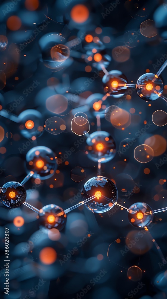 Short-chained molecules illustrated with tight, bright bonds, simple yet potent connections, vibrant against a dark background, clear and dynamic, Short-chained molecules illustrated with tight, bright bonds, simple yet potent connections, vibrant against a dark background, clear and dynamic,