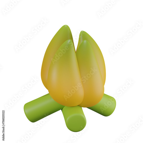 Campfire 3D illustration