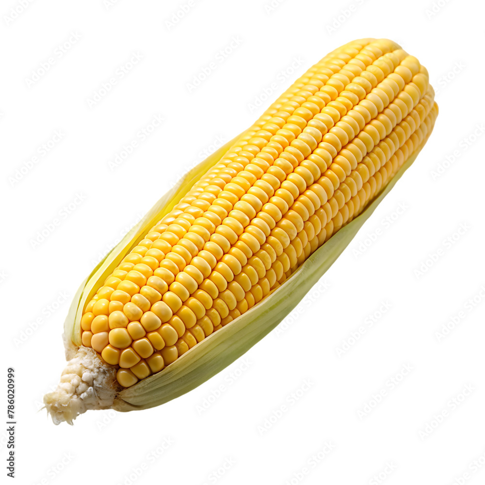 A solitary baby corn isolated on transparent background A solitary baby corn isolated on transparent background