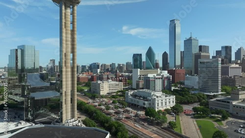 April 2024 - 4K aerial of downtown Dallas, Texas, USA photo