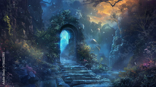 Gate to other world fantasy theme ation of the