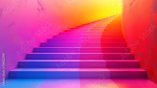 A highquality graphic of a staircase made of rising bar graphs, showing progressive steps to business success