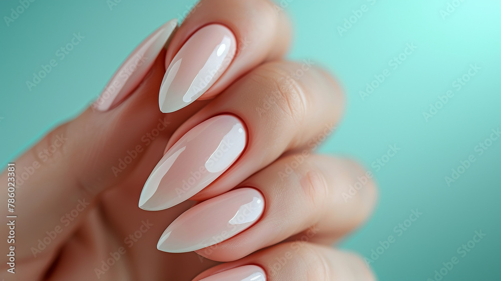 Pastel nail manicure close-up, background image for a beauty salon Pastel nail manicure close-up, background image for a beauty salon