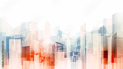 Abstract urban background in graphic style  geometric image of the city on a white background