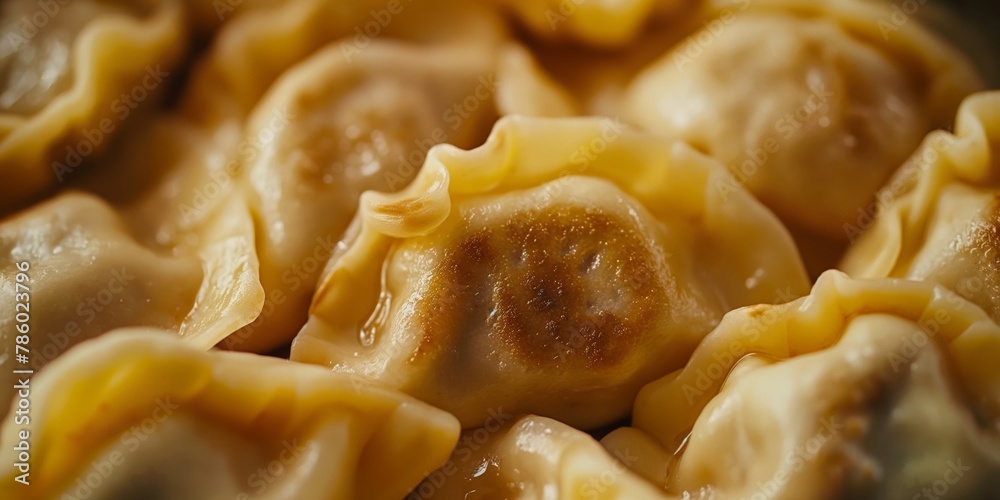 Savory and appetizing dumplings cooked to perfection with visible, enticing details Savory and appetizing dumplings cooked to perfection with visible, enticing details