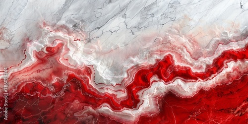 luxury white and red marble slab, abstract backgrounds. © Yuan