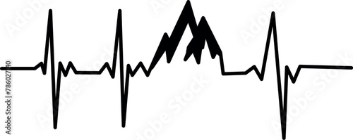 Mountain heartbeat SVG Cut File for Cricut and Silhouette, EPS Vector, PNG , JPEG , Zip Folder
