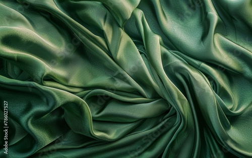 A green piece of fabric with a zigzag pattern
