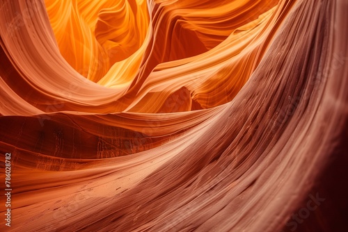 beautiful photography of Antelope Canyon in Arizona, with colorful sandstone rock formations, smooth curves and arches. Dappled sunlight filtering through the walls, intricate patterns and textures