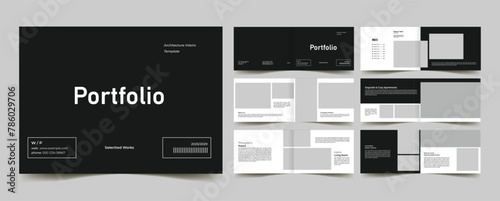 architecture interior landscape portfolio layout template or catalog portfolio brochure design 