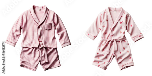 set of pajamas isolated on transparent background