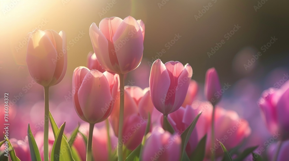 Birthday card featuring pink tulips