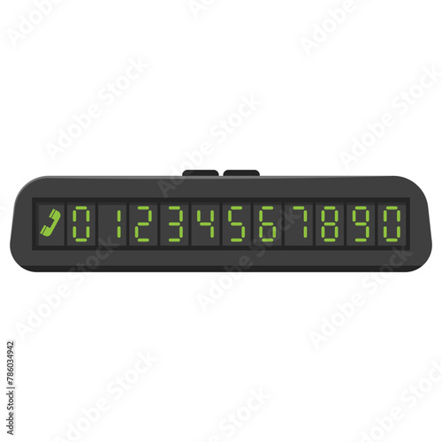 Car parking number plate vector illustration isolated on a white background.