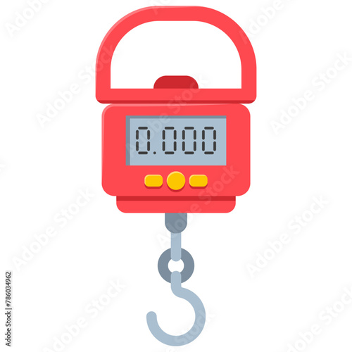 Hanging travel luggage scale vector cartoon illustration isolated on a white background.