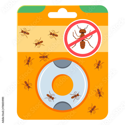 Ant trap indoor pet safe vector cartoon illustration isolated on a white background. © Roi_and_Roi